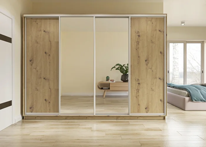 Skříň TORB 280 cm s posuvnými dveřmi, dub artisan