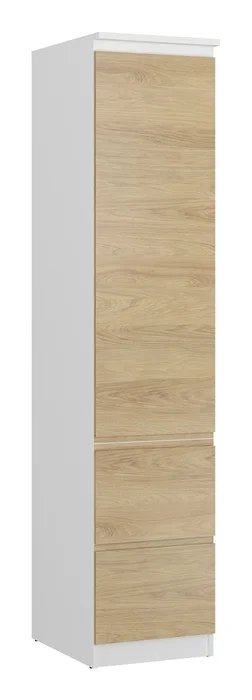 Skříň ZAIRE 1D2S – alpská bílá / dub hikora