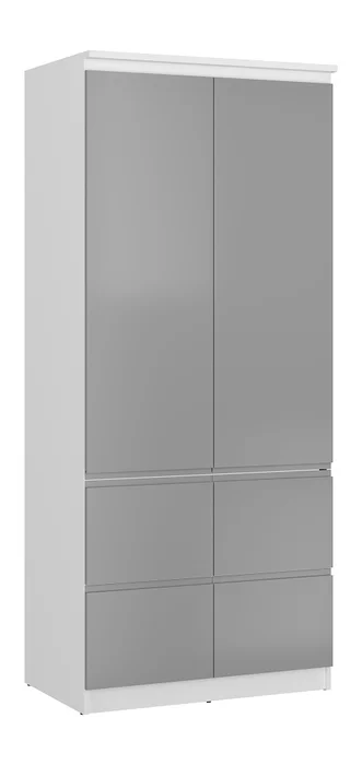 Skříň ZAIRE 2D4S – alpská bílá/šedá