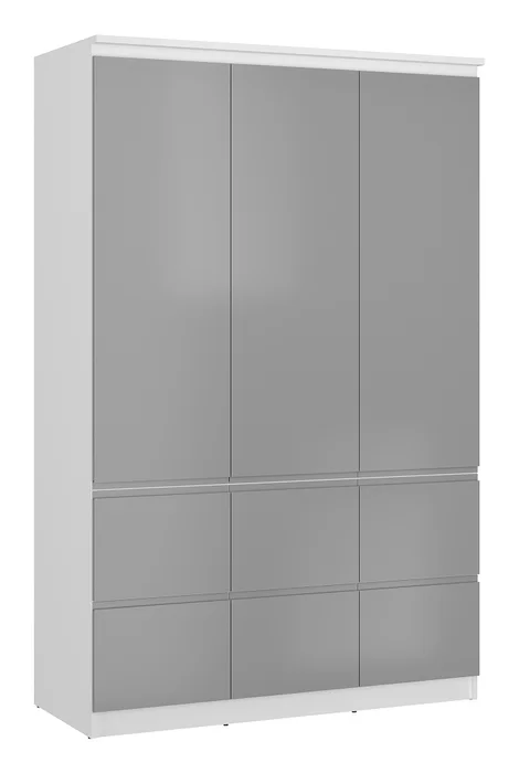 Skříň ZAIRE 3D6S – alpská bílá/šedá