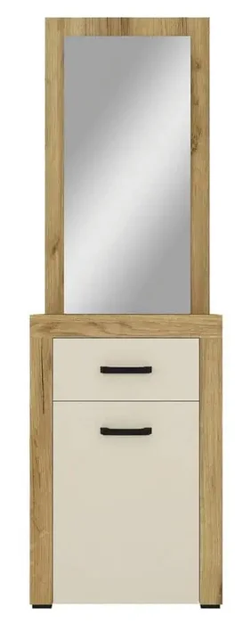 Skříňka se zrcadlem DENVER dub kraft zlatý / vanilka