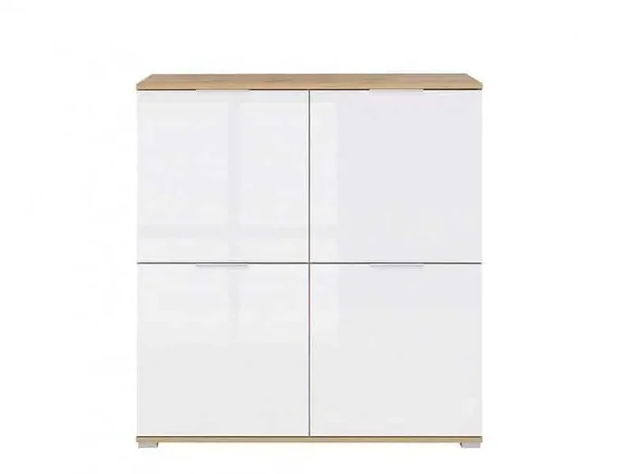 Skříňka Zele KOM4D dub wotan/bílý lesk