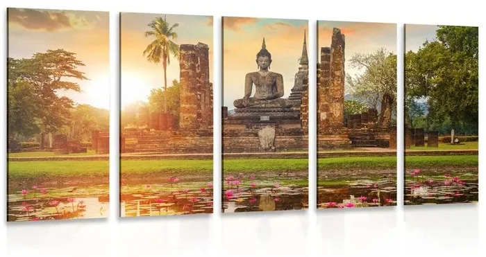 Socha Buddhy v parku Sukhothai - originální obraz