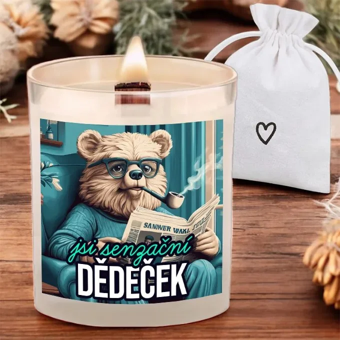 Sójová svíčka s praskajícím dřevěným knotem 450g