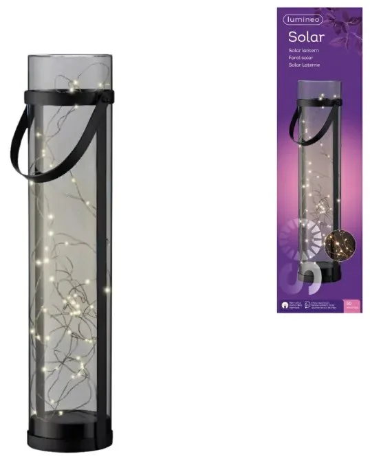 Solární dekorativní lampička Lantern šedá