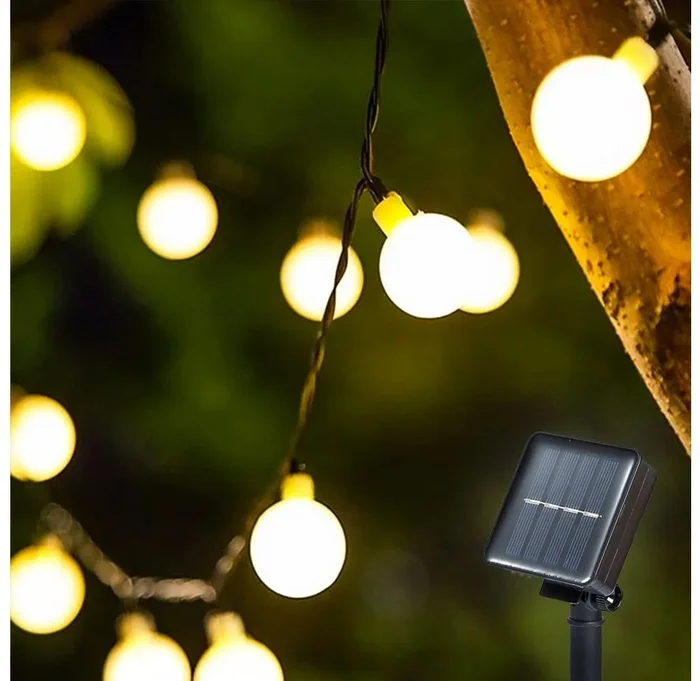 Solární LED řetěz Bubble 20 m 200 diod teplá bílá