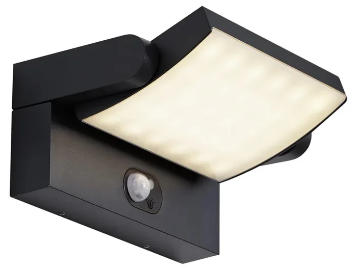 Solární venkovní nástěnné svítidlo s pohybovým senzorem černé