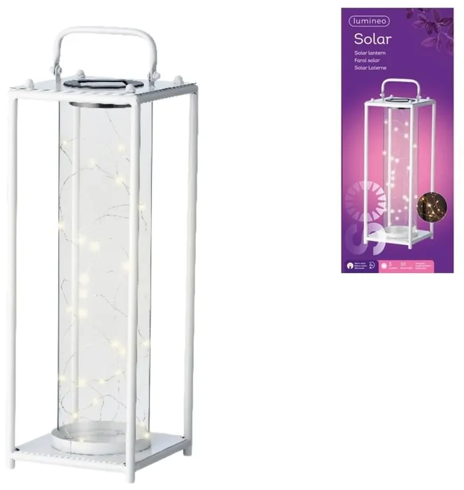 Solární závěsná lampa Bílá LANTERN