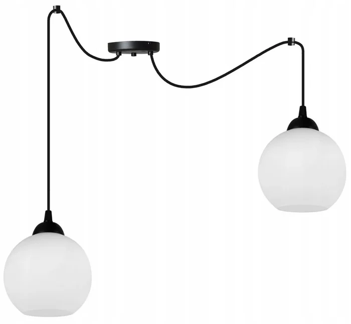 SPIDER ELIZA Moderní závěsné svítidlo s bílými skleněnými stínidly