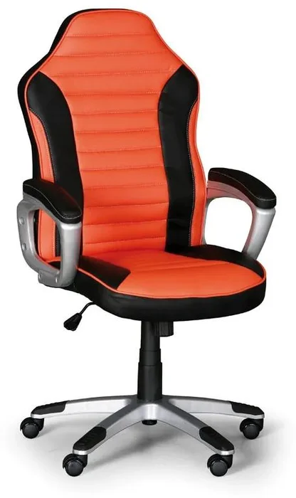 Sportovní kožené kancelářské křeslo černá/oranžová