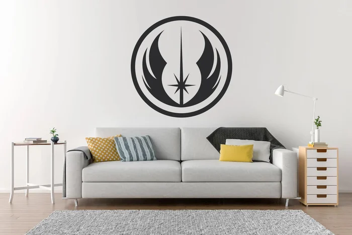 Star Wars Jedi Samolepka na zeď 40x40 cm Černá