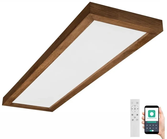 Stmívatelné LED stropní svítidlo WOODY s dálkovým ovládáním