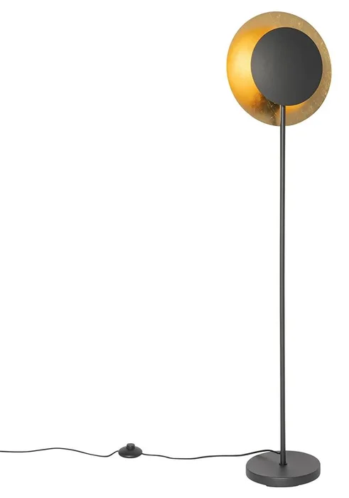 Stojací Art Deco lampa s černým a zlatým provedením
