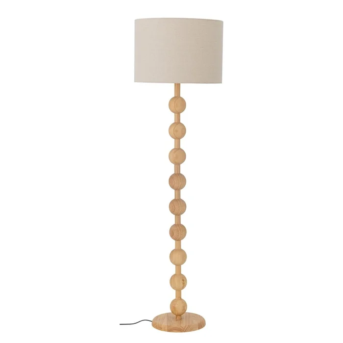 Stojací lampa Giacoma s přírodním dřevěným vzhledem
