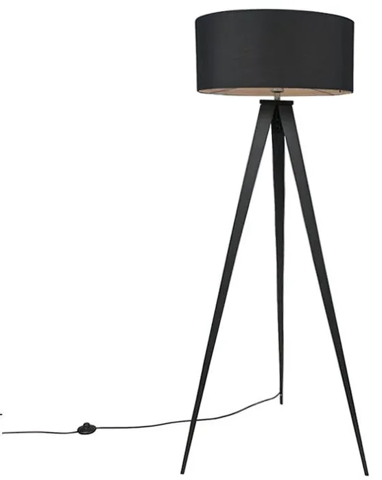Stojací lampa Ilse černá s černým stínítkem