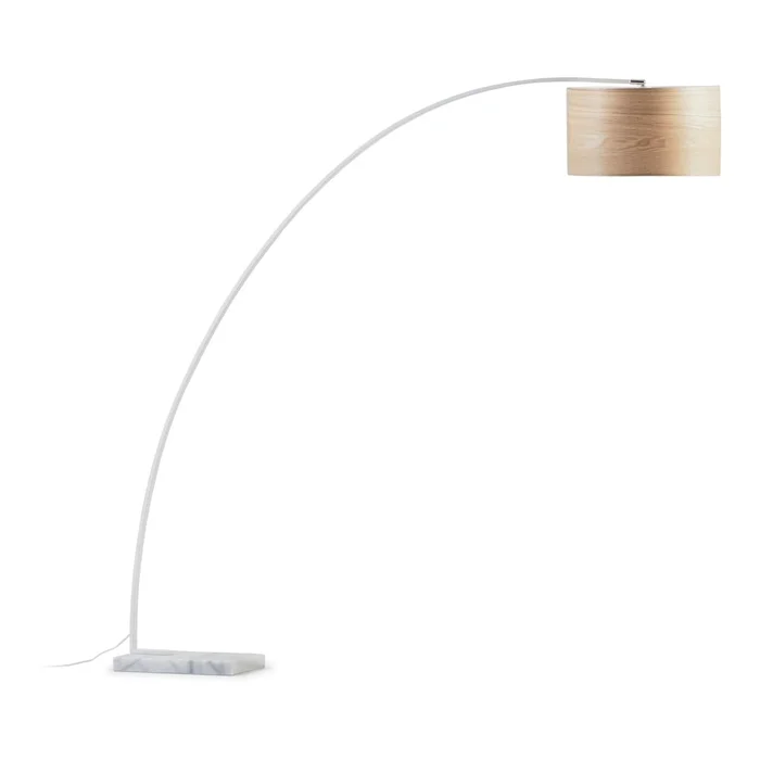 Stojací lampa Juhe Ash s dřevěným stínidlem