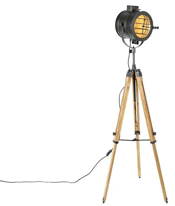 Stojací lampa Radient s dřevěným stativem
