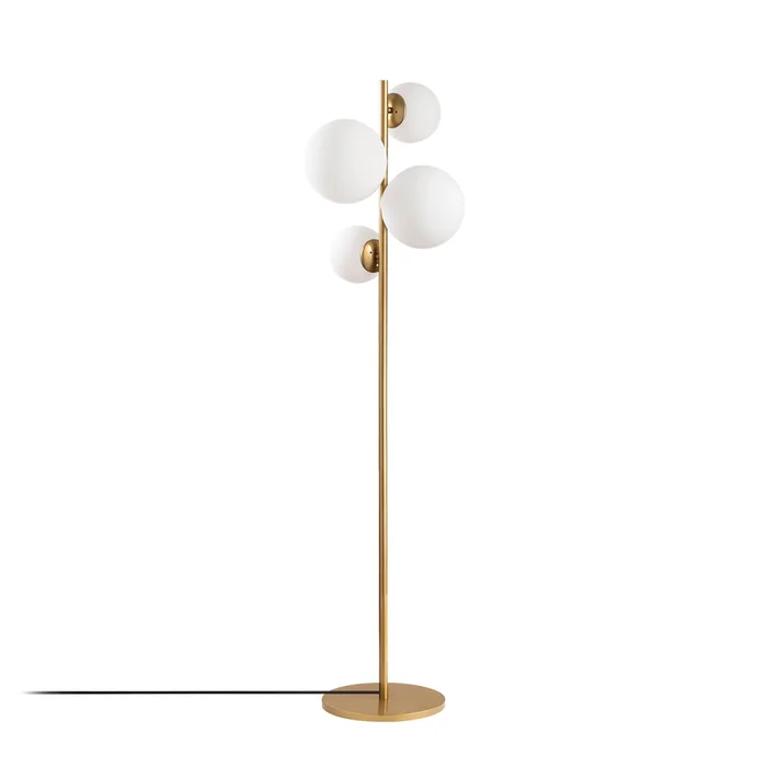 Stojací lampa TELLON 4×E14, 33×162 cm, zlatá