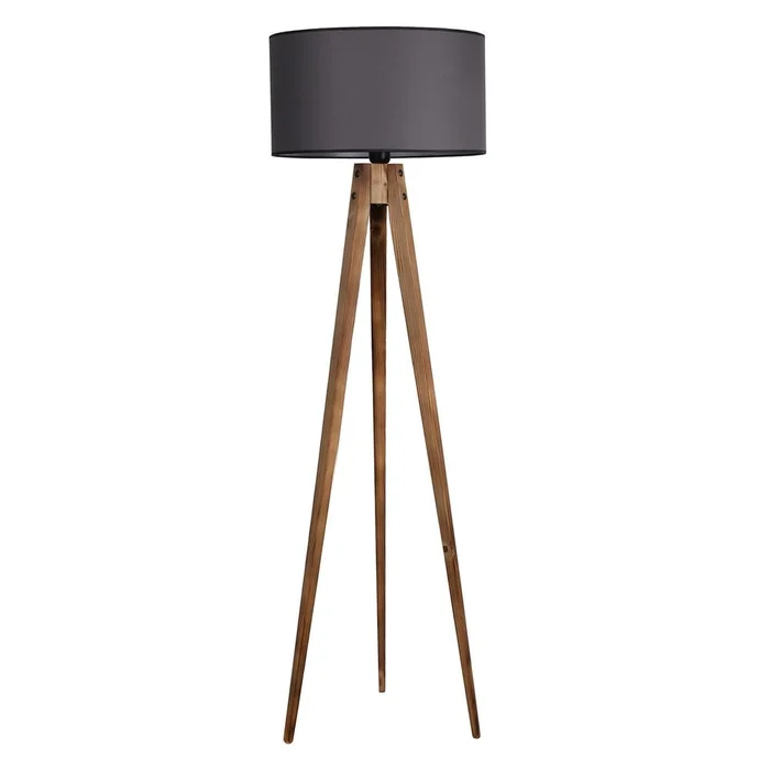 Stojací lampa Tripod s textilním stínidlem