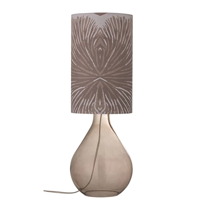 Stolní lampa Leni hnědá skleněná