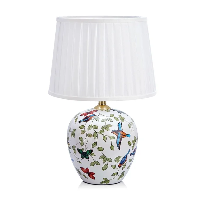 Stolní lampa Mansion s textilním stínidlem