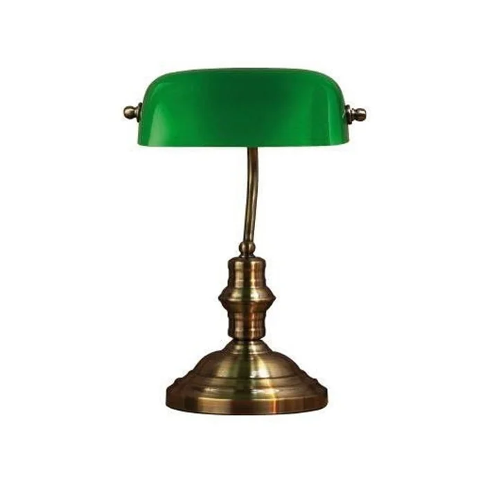 Stolní lampa Markslöjd Bankers zeleno-mosazná 42 cm