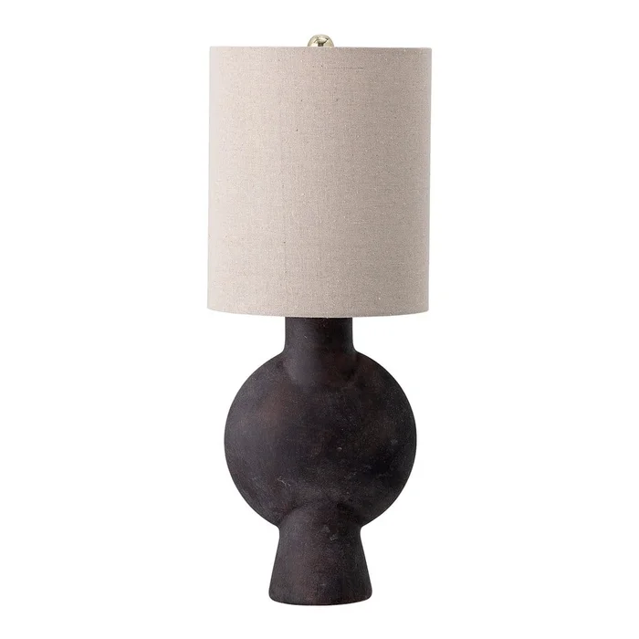 Stolní lampa Sergio s hnědo-béžovým designem