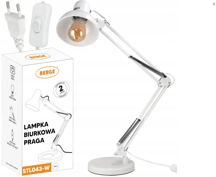 Stolní lampa XL Praga s LED E27 bílá