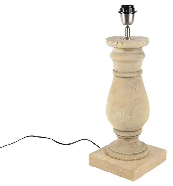 Stolní lampa z přírodního dřeva Catnip - rustikální design bez stínidla