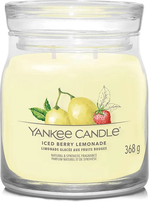 Středně velká vonná svíčka Yankee Candle ve skle - Iced Berry Lemonade 368g