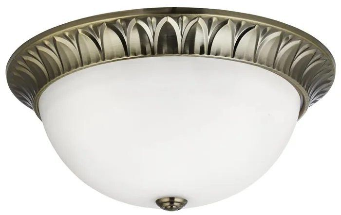 Stropní retro osvětlení Searchlight Flush v provedení antická mosaz