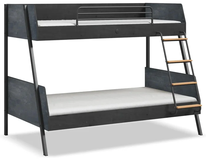 Studentská patrová postel Dark Metal 90x200-120x200 cm