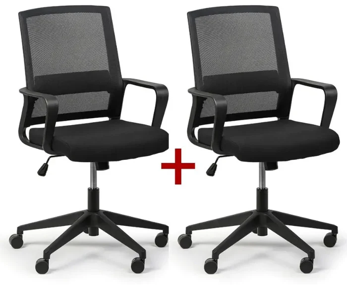 Stylová kancelářská židle LOW 1+1 ZDARMA, černá