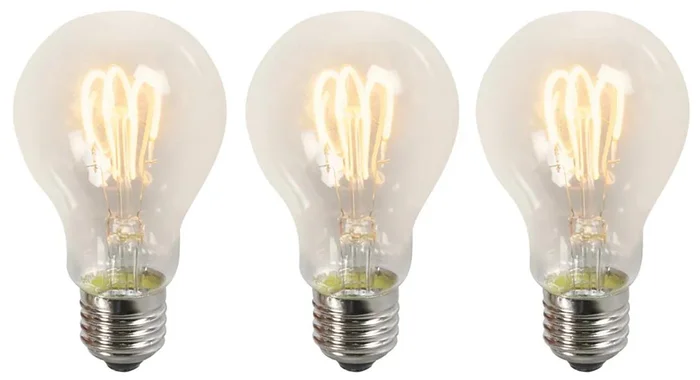 Stylové LED žárovky E27 se spirálovým vláknem – 3 kusy