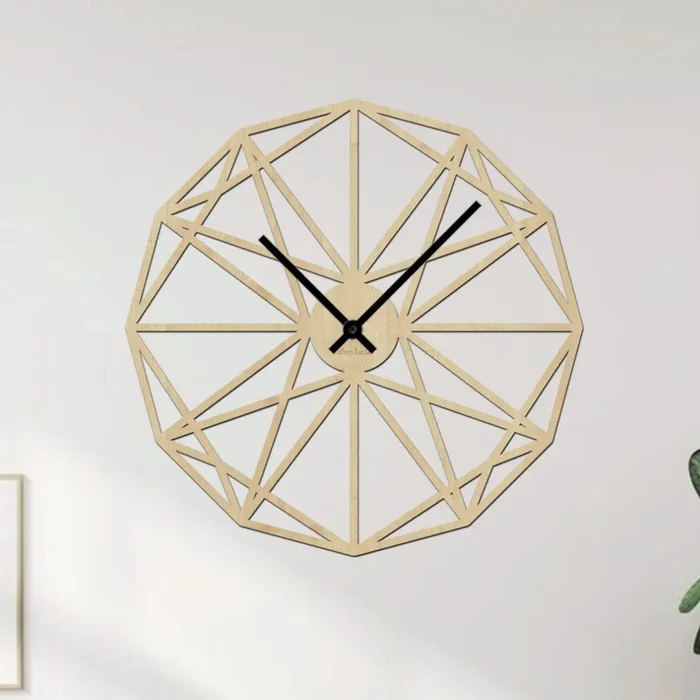 Stylové nástěnné hodiny KONSTRUKT v dekorech javoru - Rozměr 35x35 cm