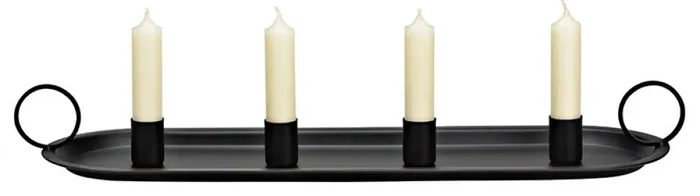 Stylový kovový adventní svícen SCANDINAVIA 49x14 cm - různé odstíny Barva: Černá