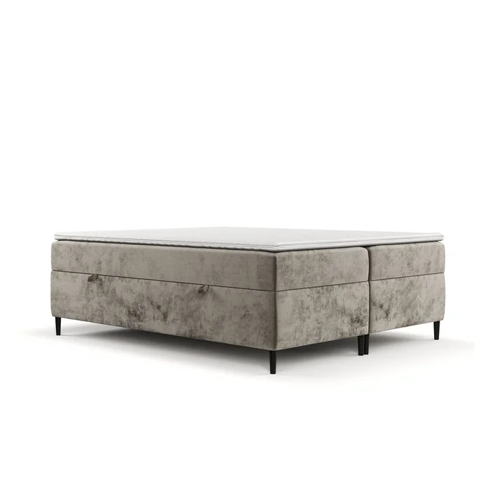 Světle hnědá boxspring postel s úložným prostorem 140x200 cm Araya