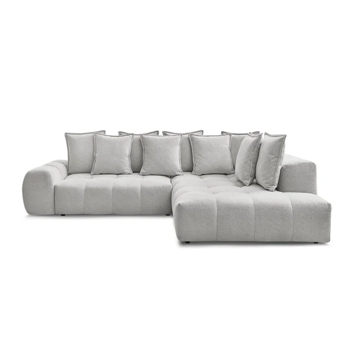 Světle šedá rohová rozkládací pohovka Everest