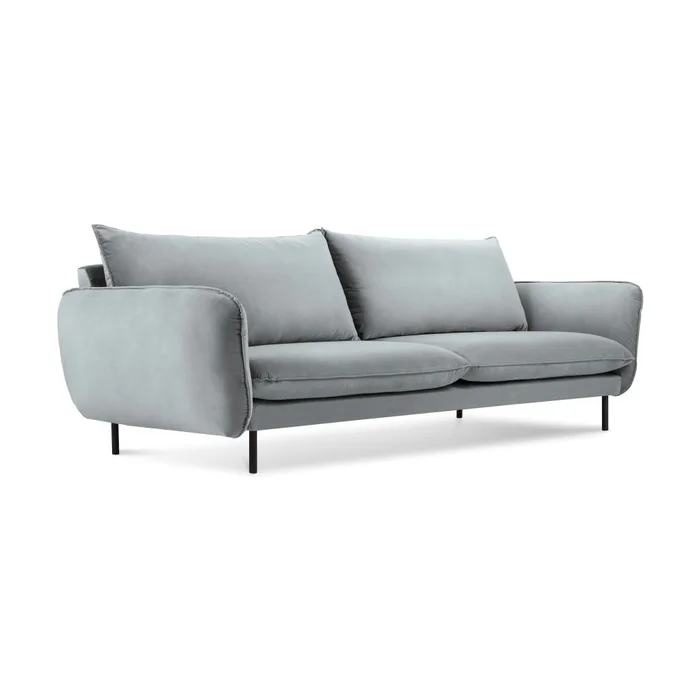 Světle šedá sametová pohovka Cosmopolitan Vienna 200 cm