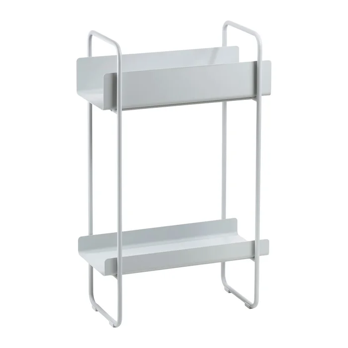 Světle šedý kovový konzolový stolek 24x48 cm A-Console Zone