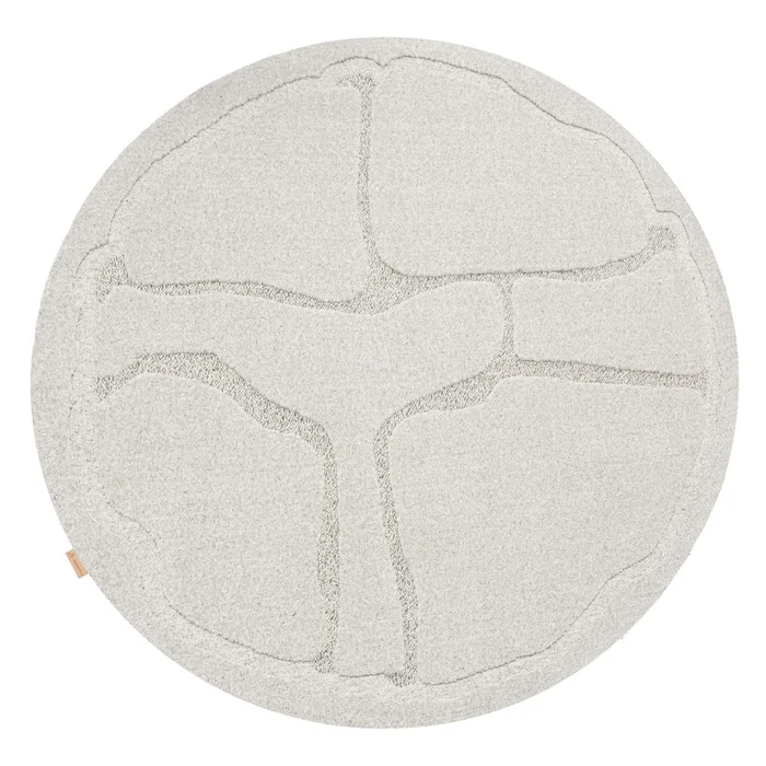 Světle šedý kulatý vlněný koberec ø 120 cm Morphic Organica