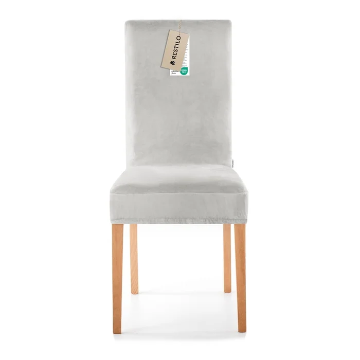 Světle šedý napínací potah na židli 48 cm Sento