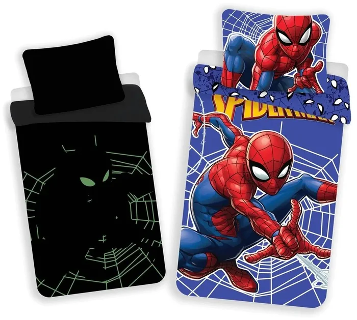 Svítící povlečení Spider-Man pro děti 140x200/70x90 cm