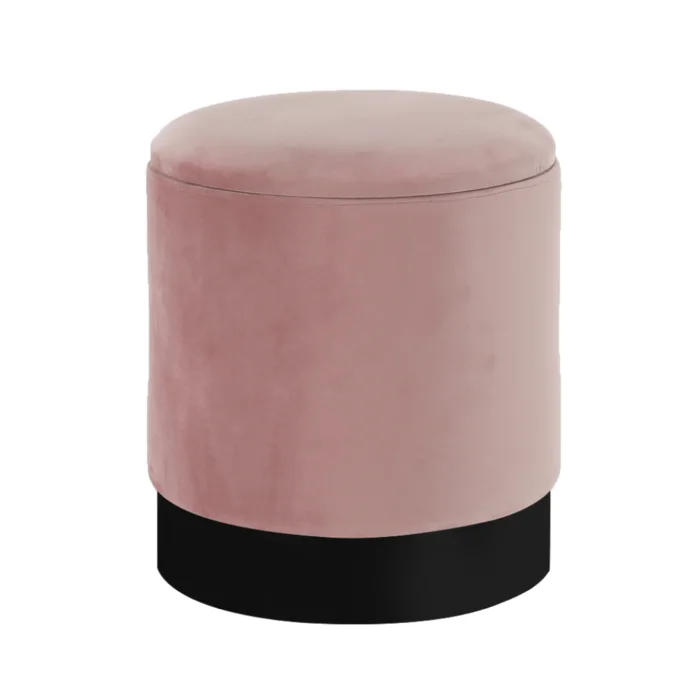 Taburet ANIZA Velvet – růžovo-černý