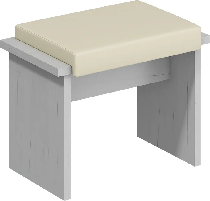 Taburet GURLAN Mini – craft bílá/béžová ekokůže