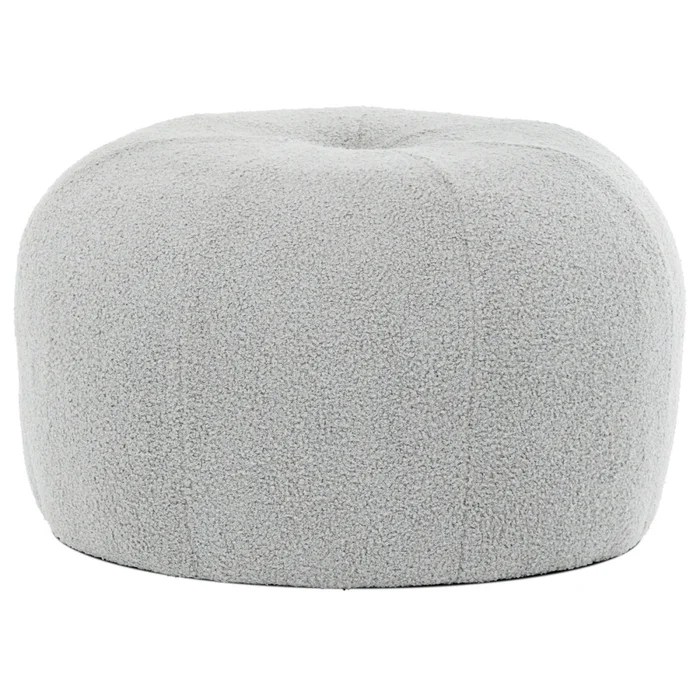 Taburet ZANMORJOR – šedá Bouclé