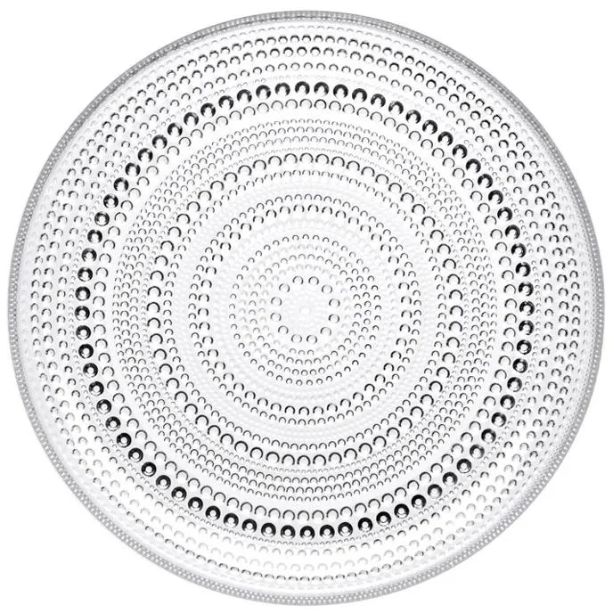 Talíř Kastehelmi 24,8 cm - Finské sklo s kapkovým designem