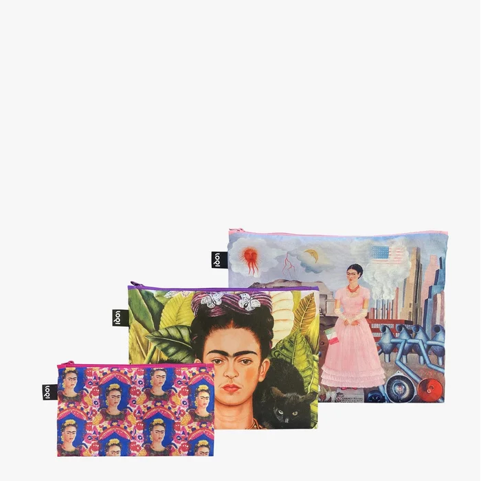 Taštičky na zip LOQI Frida Kahlo Self Portrait – 3 ks
