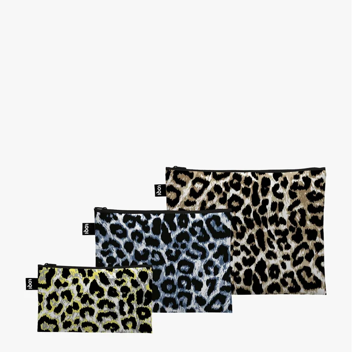 Taštičky na zip LOQI Leopard – sada 3 kusů (Dusk, Twilight, Sunrise)