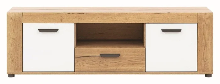 Televizní stolek FILIPPOPOLI 2D1S dub evoke / bílá alpský lesk